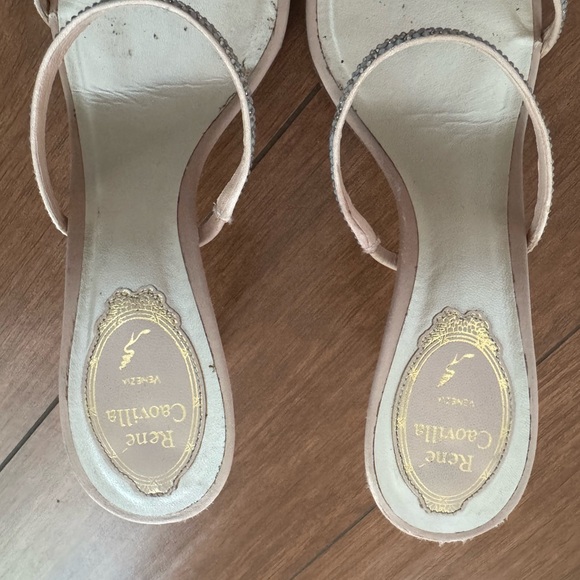 Rene Caovilla Crystal Embellished Satin Sandals - Picture 5 of 5